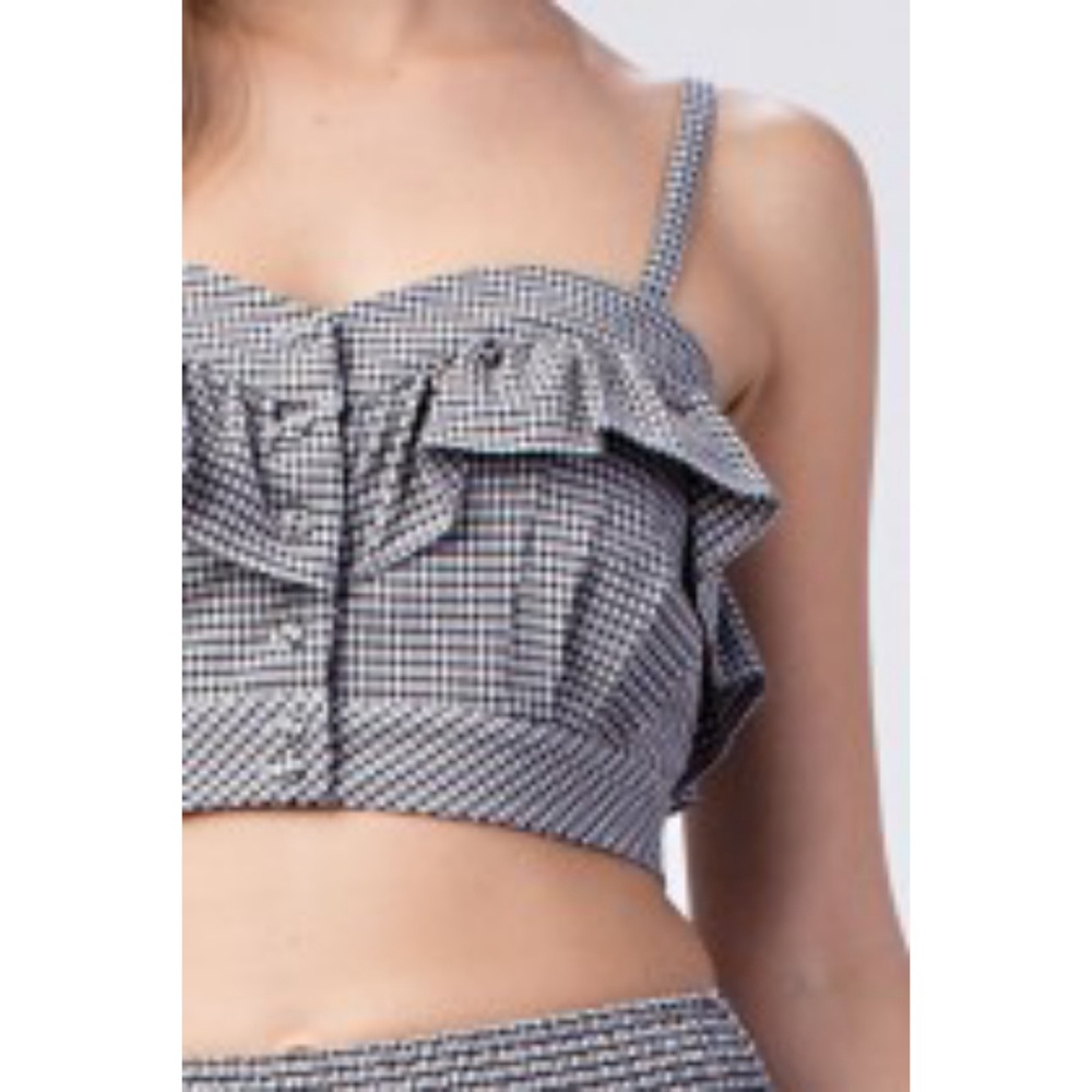 SWEETHEART CROP TOP w/RUFFLE LAYERS